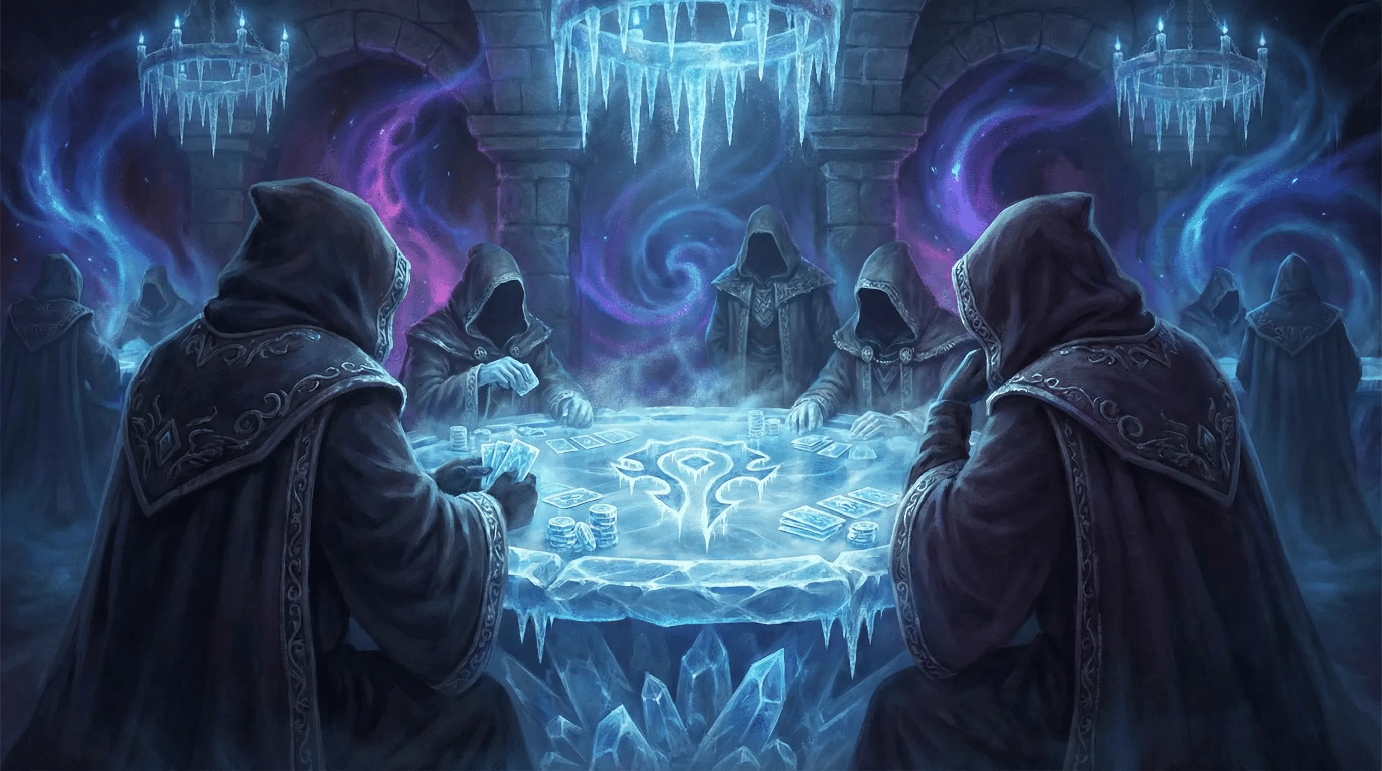 Mesa de Pôquer com tema de gelo no stakebet